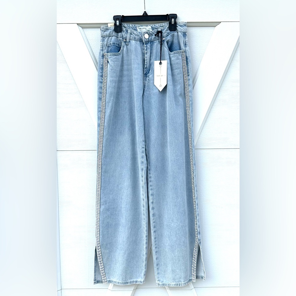Ban•Jara Rhinestone Stripe Jeans